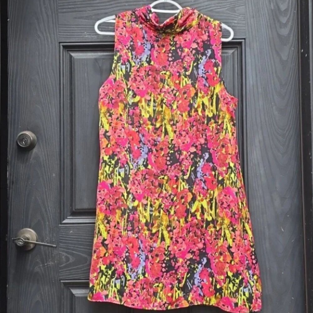 Lane Bryant Vibrant Floral Sleeveless Cowlneck Dress 14